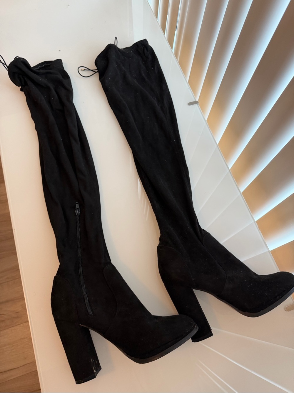 Women’s Black Over-the-Knee Block Heel Boots